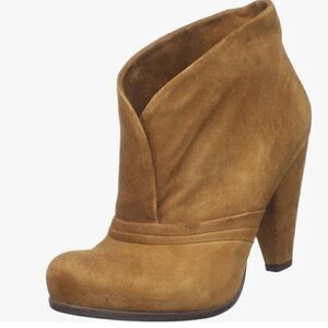 New Coclico Womens 6.5 Boho Outro Ankle Brown Suede Boots Booties Heels Western